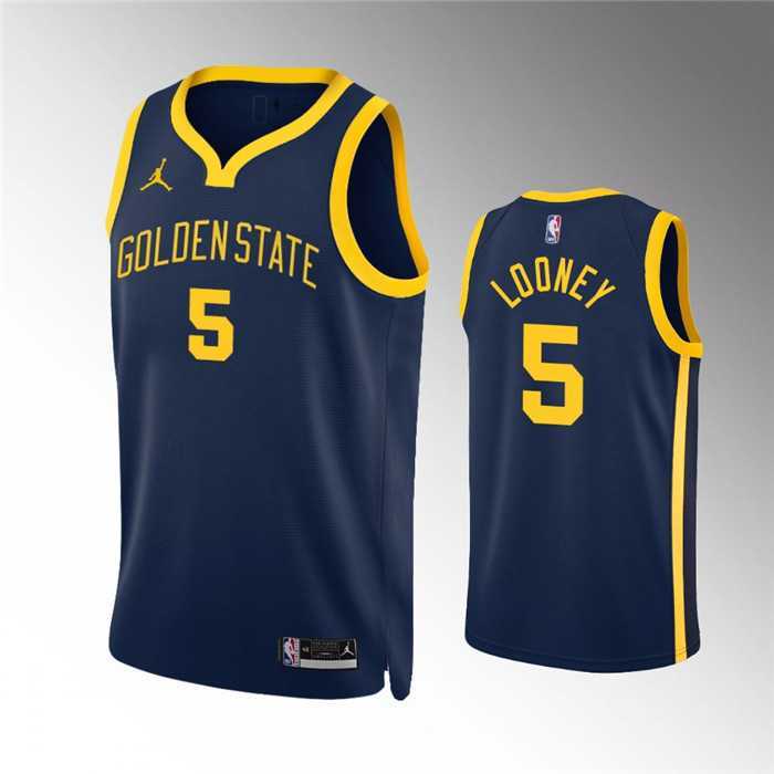 Men%27s Golden State Warriors #5 Kevon Looney Navy Statement EditionStitched Jersey Dzhi
